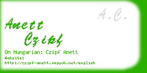 anett czipf business card